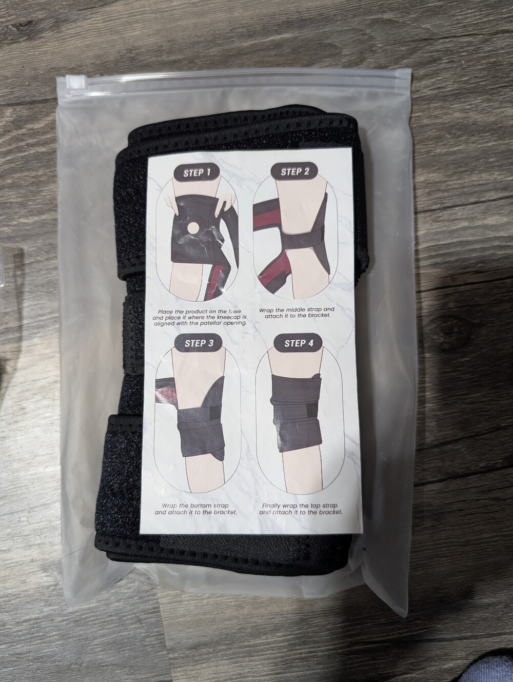 Black Knee Support Brace Compression Sleeve - Unbranded